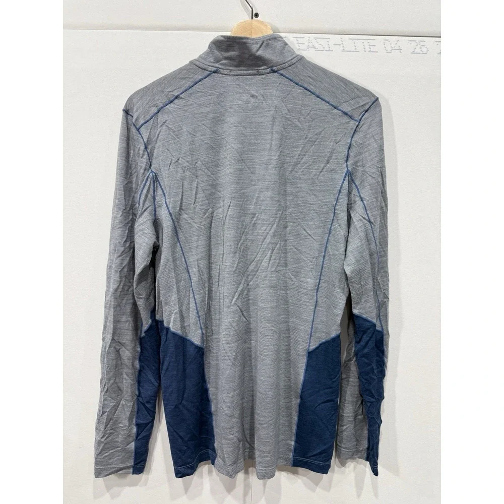 Smartwool Merino 150 Quarter Zip‎ Top Mens Medium Gray Blue Base Layer Gorpcore